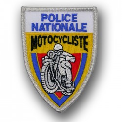 Ecusson Tissu Brodé Police Motocycliste Jaune