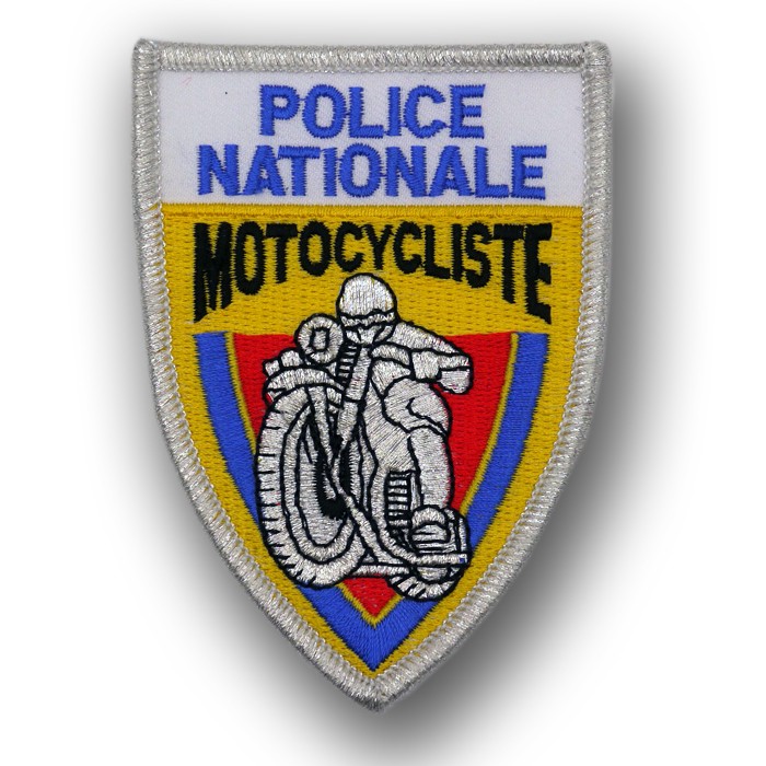 Ecusson tissu brodé Police Motocycliste Jaune