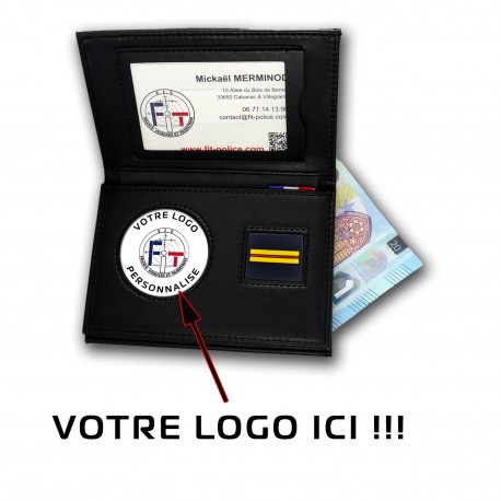 porte-carte professionnel personnalisable, cuir véritable, votre logo