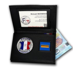 Porte-carte Police Mucinipale 3 volets Grade Nouveau format Porte-Carte Police Municipale PCA006PMPorte-Carte Police Municipale