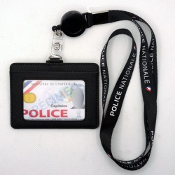 Tour de cou Police Nationale + enrouleur + porte-carte noir TOUR-DE-COU TDCEPNCUTOUR-DE-COU