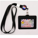 Tour de cou Pompier + enrouleur + porte-carte noir
