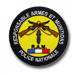 Ecusson Tissu Brodé  Responsable Armes et Munitions RAM