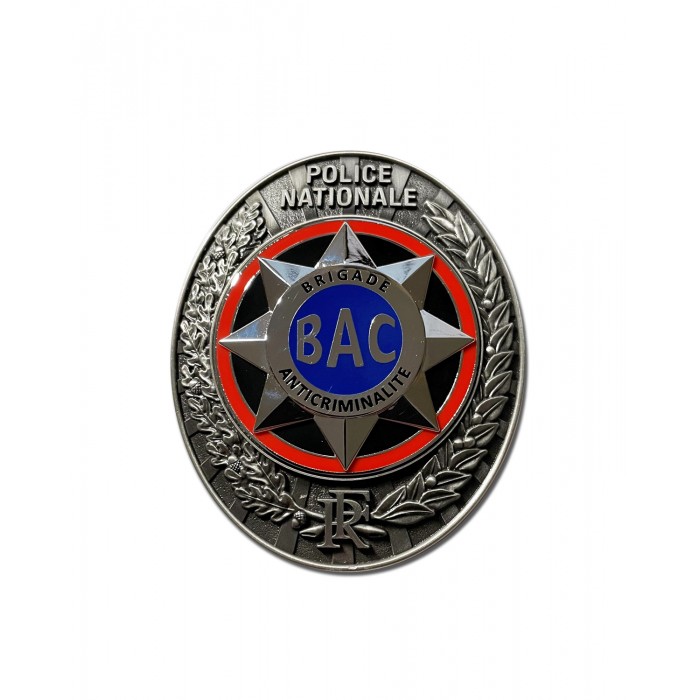 Plaque Police nationale brigade anti criminalité BAC Medaille de ceinture. 