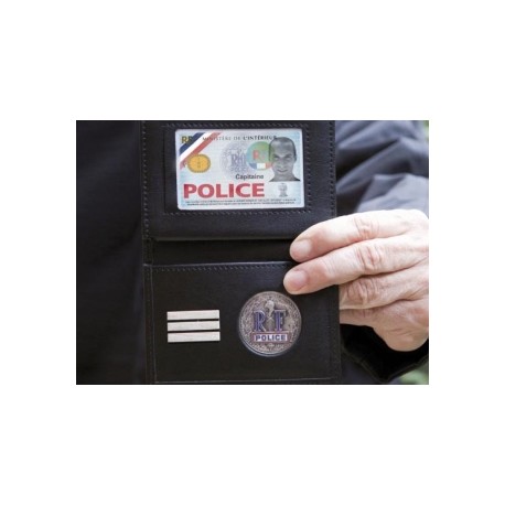 Porte-carte Police 3 volets avec grade de la marque FIT