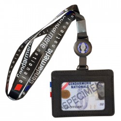 Tour de cou Gendarmerie + enrouleur + porte-carte noir TOUR-DE-COU TDCECUGDTOUR-DE-COU
