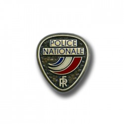 Pin's Police Nationale 3 griffes – Émaillé métal vieil argent Coin cols / Pin's PIN3GCoin cols / Pin's