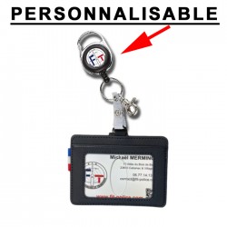 Porte-clés personnalisé avec enrouleur et porte carte Accueil PCLENCUFITAccueil