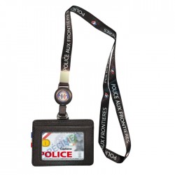 Tour de cou Police + enrouleur + porte-carte noir Police Aux Frontieres TOUR-DE-COU TDCEPNCUPAFTOUR-DE-COU