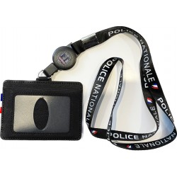 Tour de cou Police Nationale + enrouleur Police RF + porte-carte noir TOUR-DE-COU TDCEPNCUPRFTOUR-DE-COU