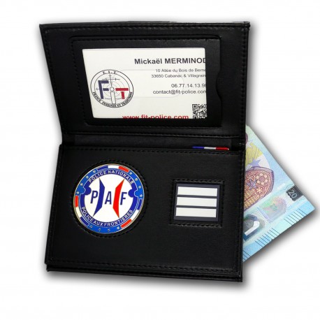 Porte-carte 3 volets Police aux Frontières – Médaille + Grade au choix Porte-Carte Police Aux Frontieres PAF PCA006PAFPorte-C...
