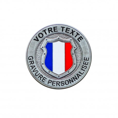 Médaille personnalisable 48 mm – Écusson tricolore SHIELD Médailles personnalisables – Créez la vôtre à votre image MDPCPERSH...