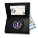 Porte-carte 3 volets administratif avec médaille personnalisable Carte de France