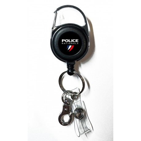 Porte-clés enrouleur Police Nationale – Logo 3 griffes Accueil PCLEPN3GAccueil