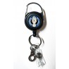 Porte-clés enrouleur Gendarmerie Nationale – câble nylon 65 cm et clip ceinture