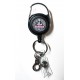 Porte-clés enrouleur Douanes RF – câble 65 cm, clip ceinture et logo doming Accueil PCLEDRFAccueil