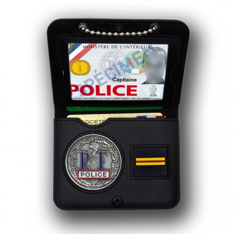 Porte-carte 2 volets chaînette – Médaille Police RF + Grade Porte-Carte Police Nationale PCA004PRFPorte-Carte Police Nationale