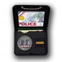 Porte-carte 2 volets chaînette – Médaille Police RF + Grade