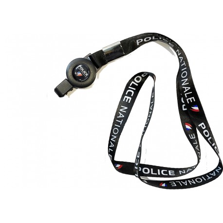 Tour de cou Police Nationale – Lanière tissu avec enrouleur et logo 3 griffes Accueil TDCEPN3GAccueil