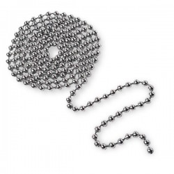 Chaînette à billes métallique 75 cm avec fermoir – Accessoire plaques de ceinture Accueil PCE01Accueil