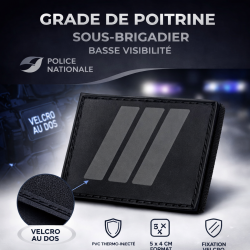 Grade de poitrine Sous-Brigadier – Basse Visibilité – Police Nationale Vestimentaire GDP02Vestimentaire