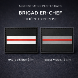 Grade de poitrine PVC Brigadier-chef filière expertise – Administration pénitentiaire (HV / BV) Grades de Poitrine monté sur ...