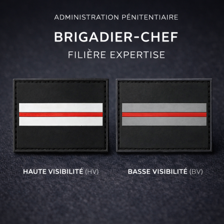Grade de poitrine PVC Brigadier-chef filière expertise – Administration pénitentiaire (HV / BV) Grades de Poitrine monté sur ...