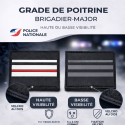 Grade de poitrine Brigadier-Major – Haute ou Basse Visibilité – Police Nationale
