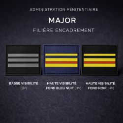 Grade de poitrine PVC Major filière encadrement – Administration pénitentiaire (BV / HV bleu nuit / HV noir) Administration P...
