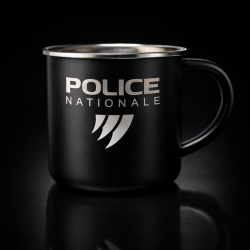 Mug métallique Police Nationale – acier inoxydable recyclé – logo 3 griffes gravé Mugs MUGMNP3GMugs
