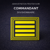 Grade de poitrine PVC Commandant divisionnaire – Administration pénitentiaire (jaune / fond bleu nuit)