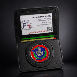 Porte-carte Douane 2 volets administratif avec médaille Douane Porte commission d'emploi Douanes PCA001DPorte commission d'em...