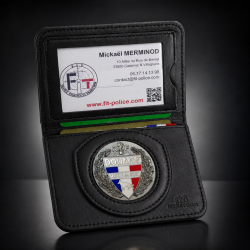 Porte-carte Douane 2 volets administratif avec médaille Maître de Chien Porte commission d'emploi Douanes PCA001DMCPorte comm...