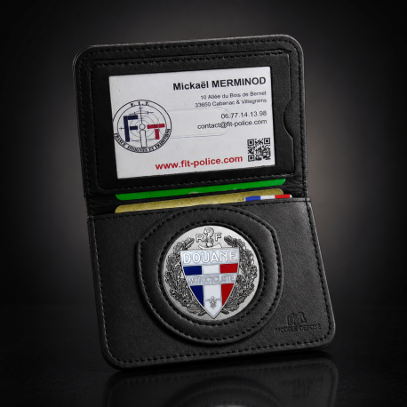 Porte-carte Douane 2 volets administratif avec médaille Motocycliste Porte commission d'emploi Douanes PCA001DMOTOPorte commi...