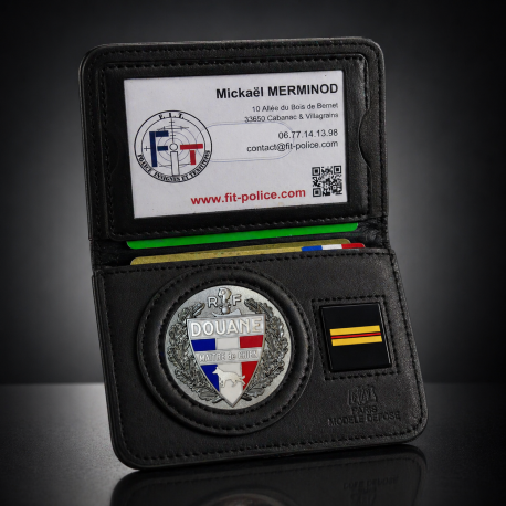 Porte-carte Douane 2 volets avec médaille Maître de Chien et grade Porte commission d'emploi Douanes PCA002DMCPorte commissio...