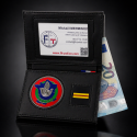 Porte-carte Douane 3 volets avec médaille et grade