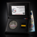 Porte-carte Douane 3 volets avec médaille RF et grade