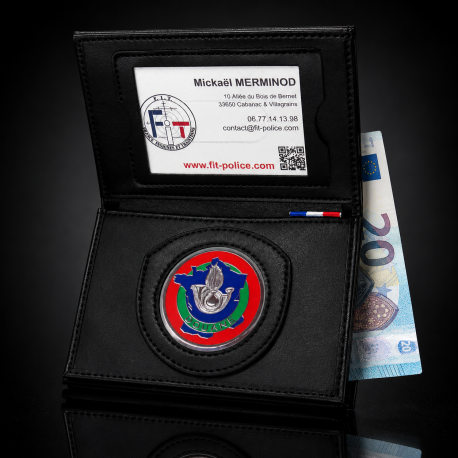 Porte-carte Douane 3 volets administratif avec médaille Porte commission d'emploie NOUVEAU FORMAT (CB) DOUANE PCA005DPorte co...