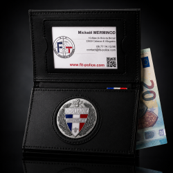 Porte-carte Douane 3 volets administratif avec médaille Motocycliste Porte commission d'emploie NOUVEAU FORMAT (CB) DOUANE PC...