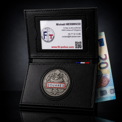 Porte-carte Douane 3 volets administratif avec médaille RF Porte commission d'emploie NOUVEAU FORMAT (CB) DOUANE PCA005DRFPor...