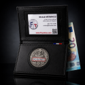 Porte-carte Douane 3 volets administratif avec médaille RF