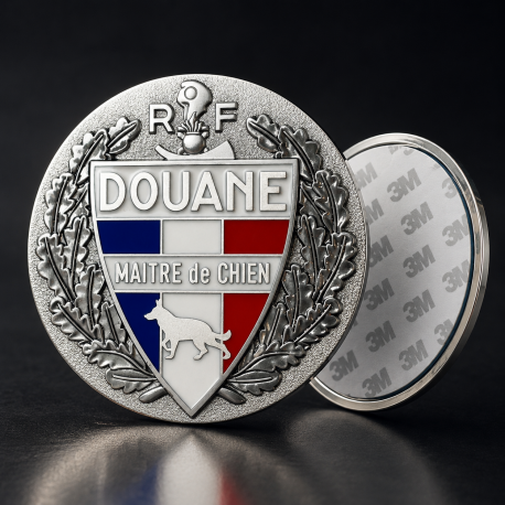 Médaille Douane Maître de Chien 48 mm -- Médailles 48mm pour portes cartes MDPCDMC-- Médailles 48mm pour portes cartes