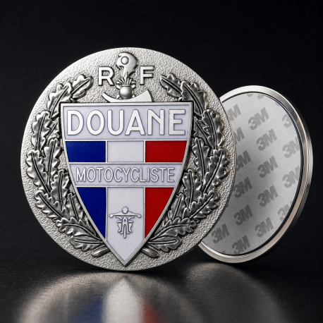 Médaille Douane Motocycliste 48 mm -- Médailles 48mm pour portes cartes MDPCDMOTO-- Médailles 48mm pour portes cartes