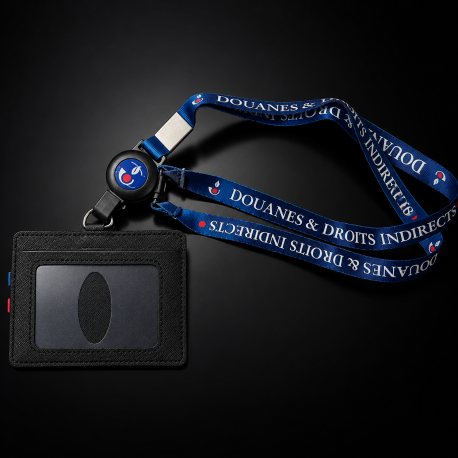 Tour de cou Douane avec enrouleur – Porte-carte nouveau format Porte commission d'emploie NOUVEAU FORMAT (CB) DOUANE TDCECUDP...