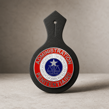 Insigne de poitrine Administration Pénitentiaire sur cuir Médailles / Insignes / Brevets .. IP50APMédailles / Insignes / Brev...