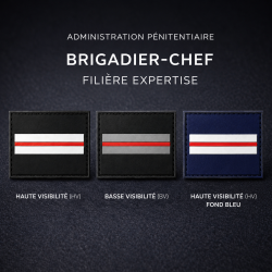 Grade de poitrine PVC Brigadier-chef filière expertise – Administration pénitentiaire (HV / BV) Grades de Poitrine monté sur ...