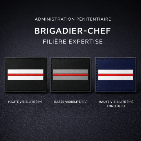 Grade de poitrine PVC Brigadier-chef filière expertise – Administration pénitentiaire (HV / BV) Grades de Poitrine monté sur ...