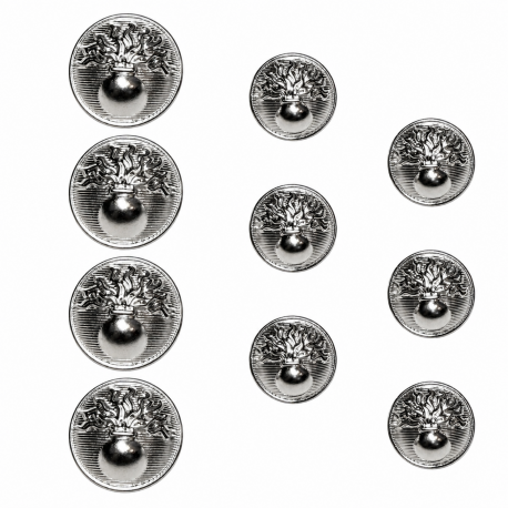 Lot de 10 boutons de vareuse argentés Gendarmerie – CTAGN / CSTAGN Boutons de vareuse Gendarmerie BDVGDLOTBoutons de vareuse ...