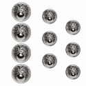 Lot de 10 boutons de vareuse argentés Gendarmerie – CTAGN / CSTAGN