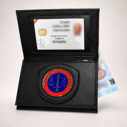 Porte-carte 3 volets Expert judiciaire – Médaille émaillée 48 mm Porte-Carte Huissier de Justice / clerc / expert judiciaire ...